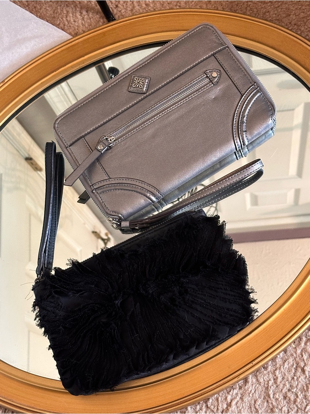 Vera Wang bundle of 2! Silver leather and black canvas